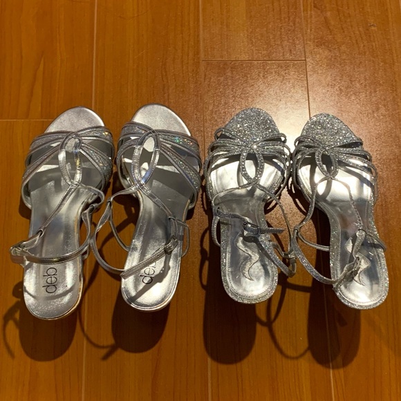 [SOLD] Silver sparkly slingback heels! deb and Nina - Picture 5 of 6